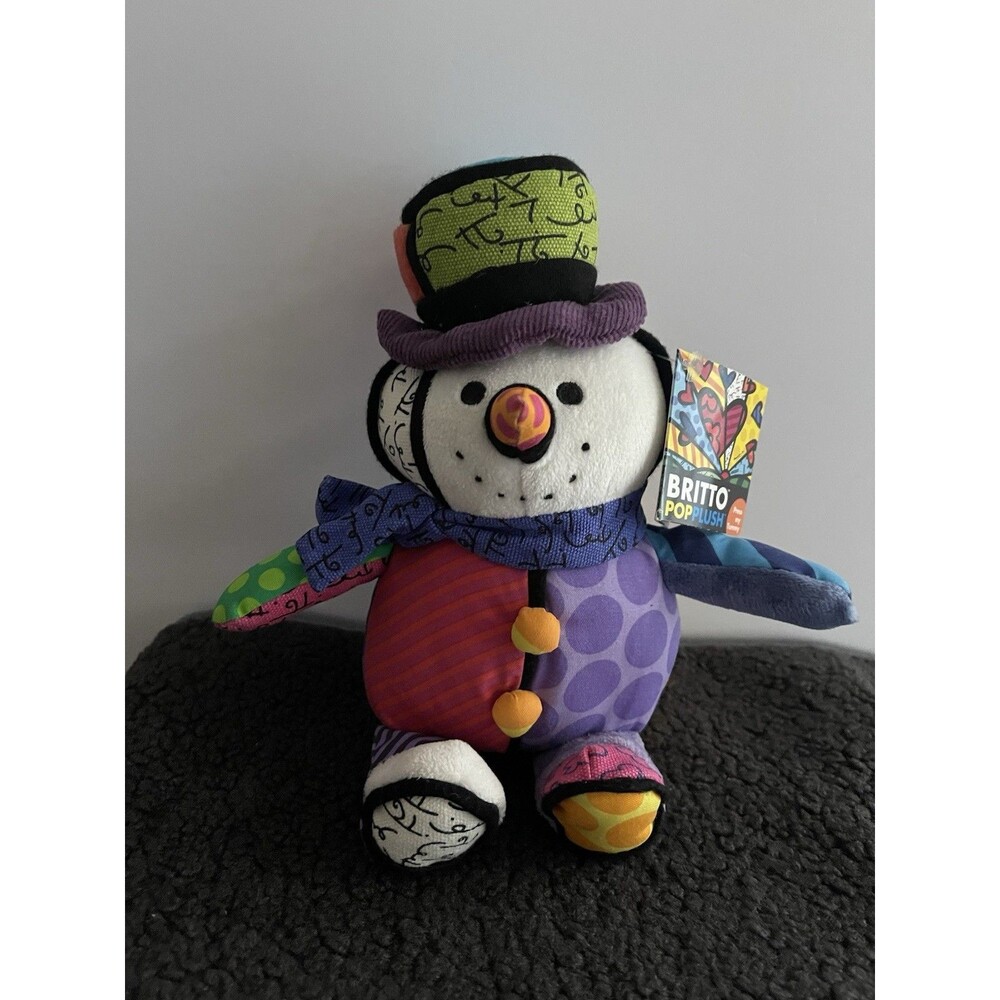 Enesco Britto Pop blush Snowman Plush Musical “Let It Snow” 2011 W/Tags